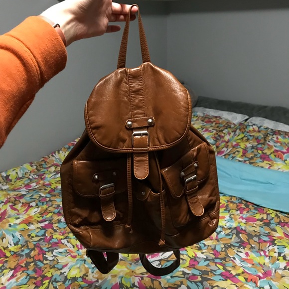 slouchy leather backpack